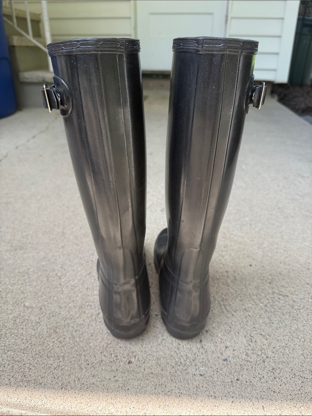 Hunter Women's Black Tall Gloss Rain Boots - EU size 8 - Picture 2 of 4